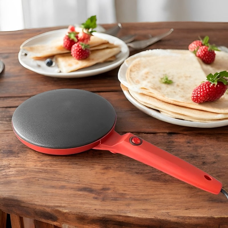 Compact Electric Crepe Maker with Non-Stick Surface