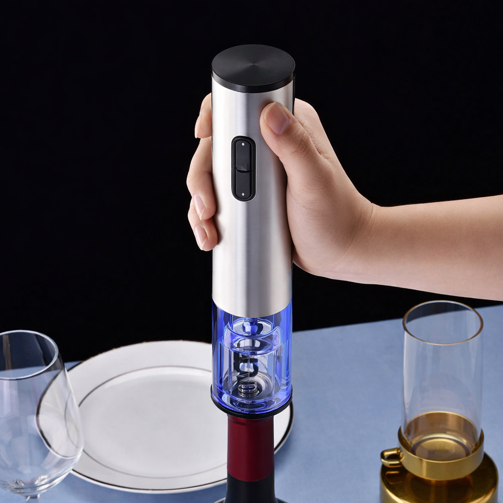 Rechargeable Electric Wine Opener Kit with Pouring Spout & Stopper