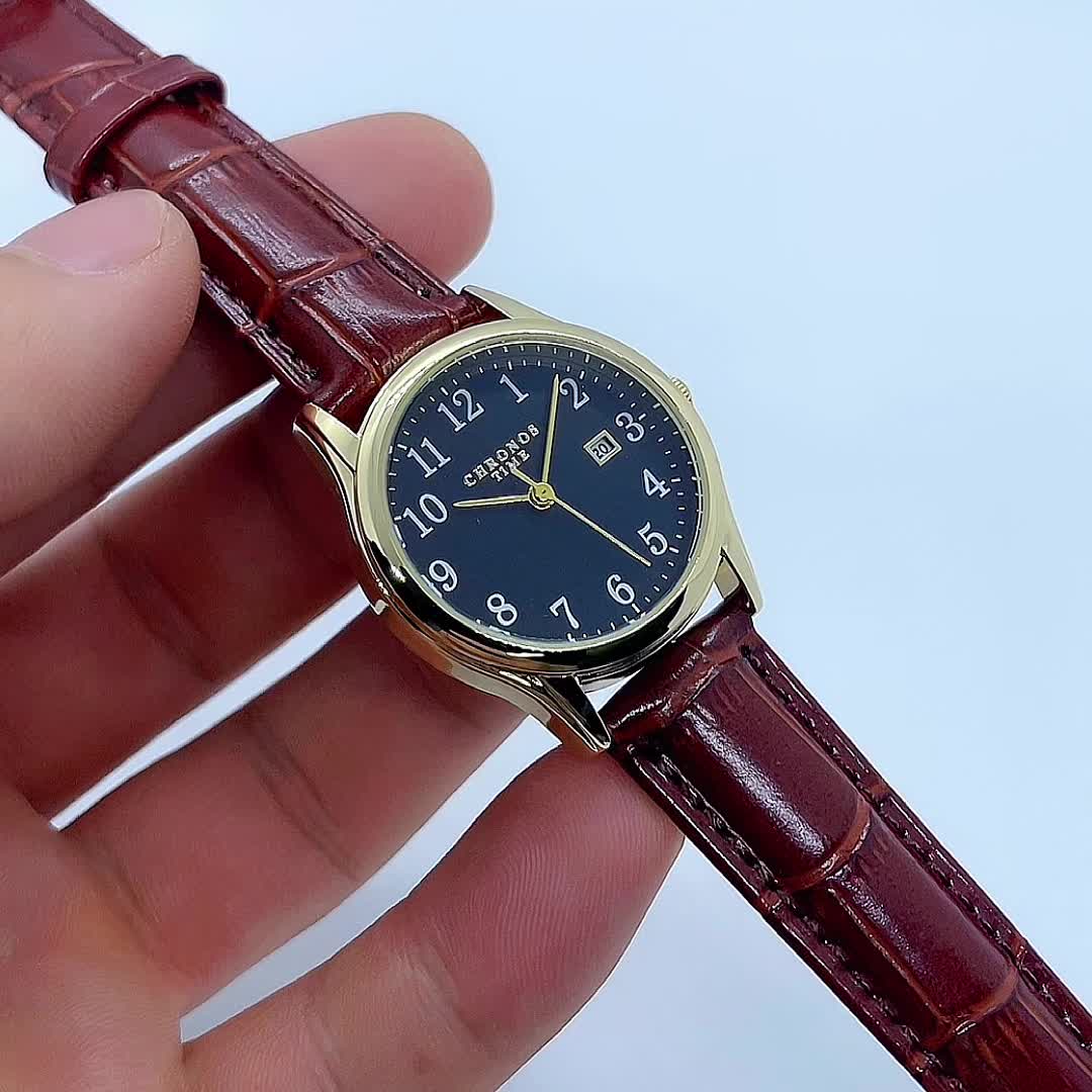 Sophisticated Quartz Watch for Women with Stylish Faux Leather Band