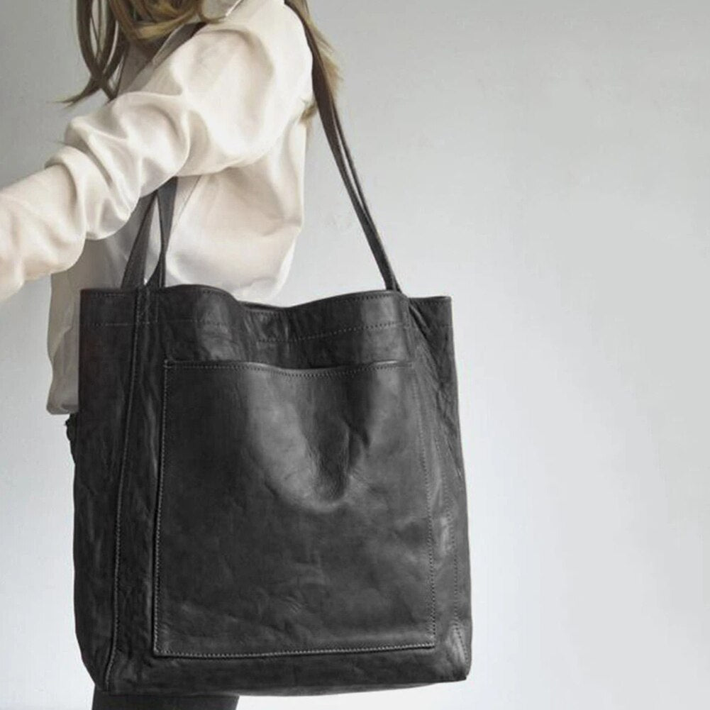 Chic Women's Leather Tote with Adjustable Strap