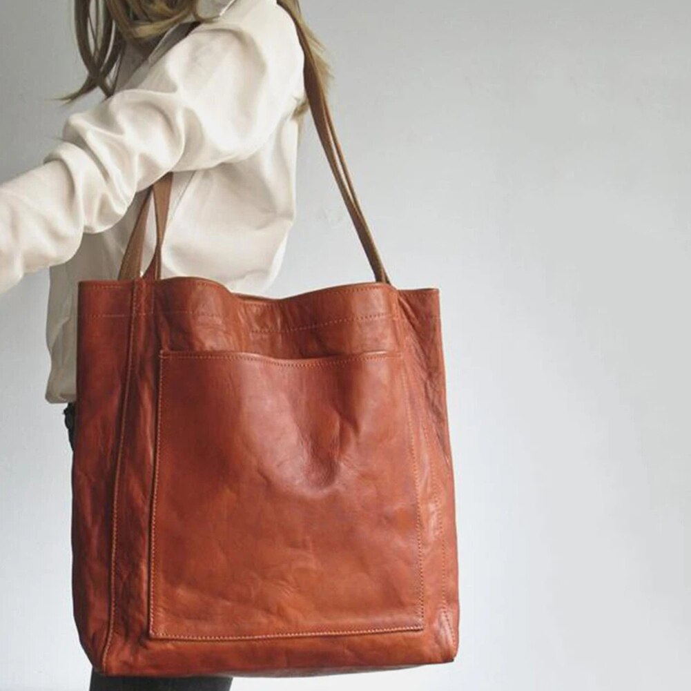 Chic Women's Leather Tote with Adjustable Strap