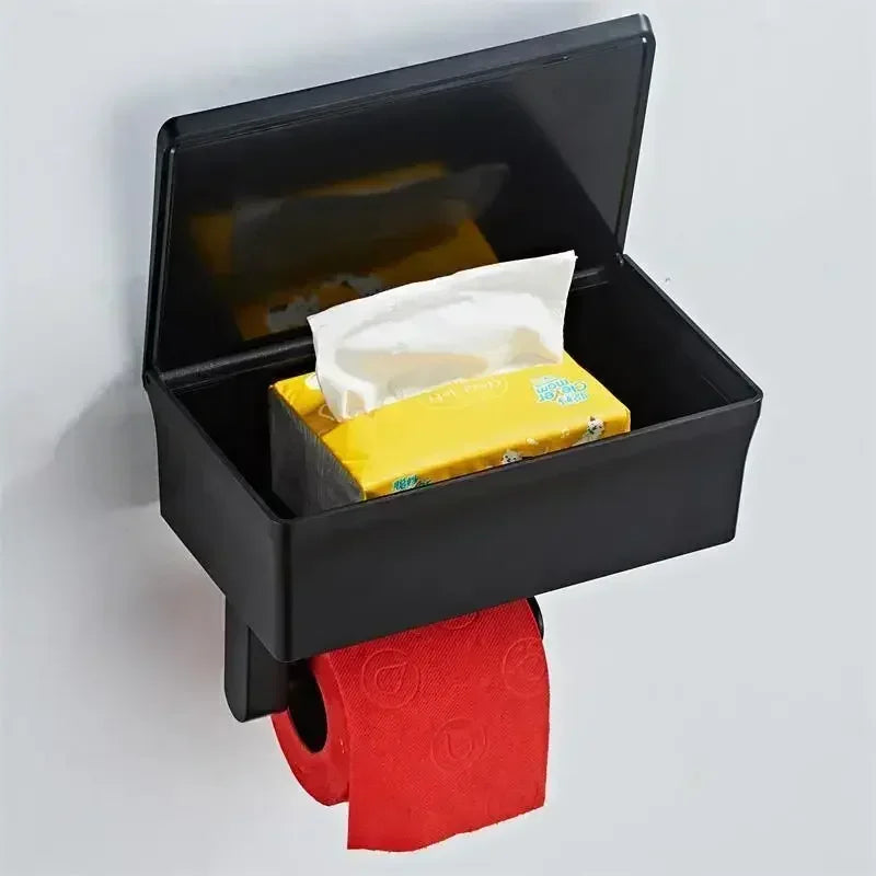 Stylish Wall-Mounted Toilet Paper Holder with Storage Solutions
