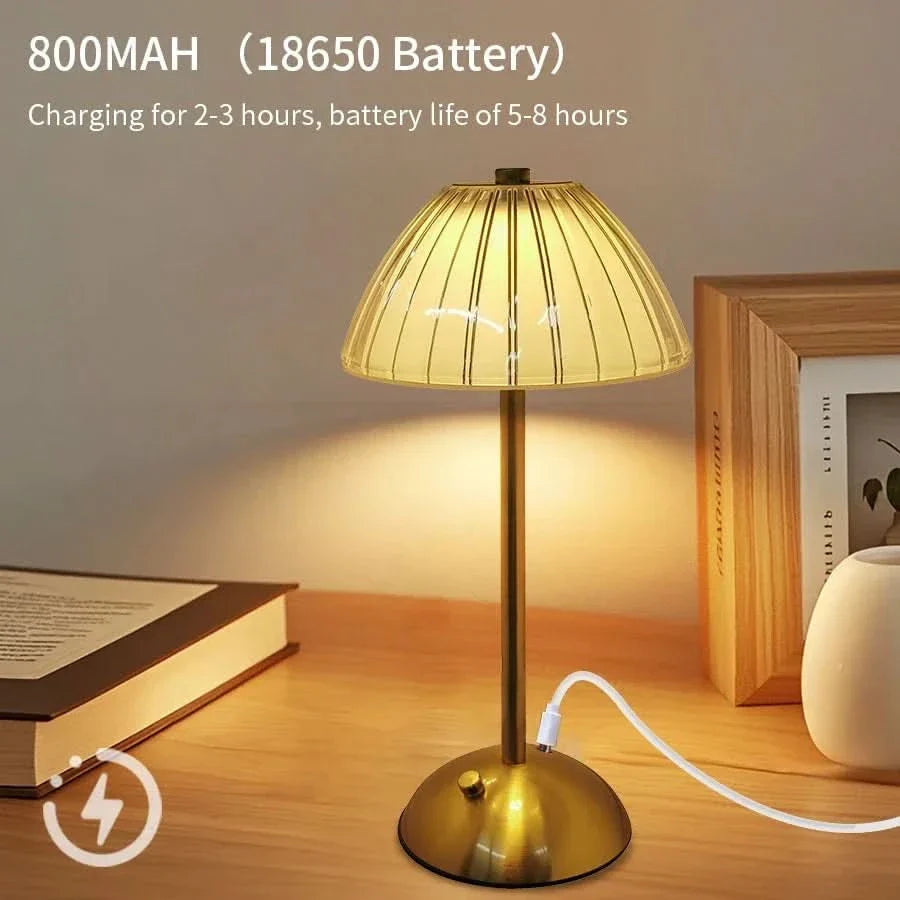 Acrylic Touch Table Lamp – Rechargeable for Stylish Ambient Illumination