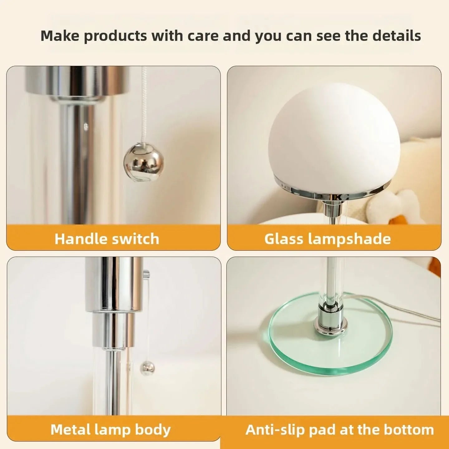 Bauhaus Style Vintage Glass Table Lamp