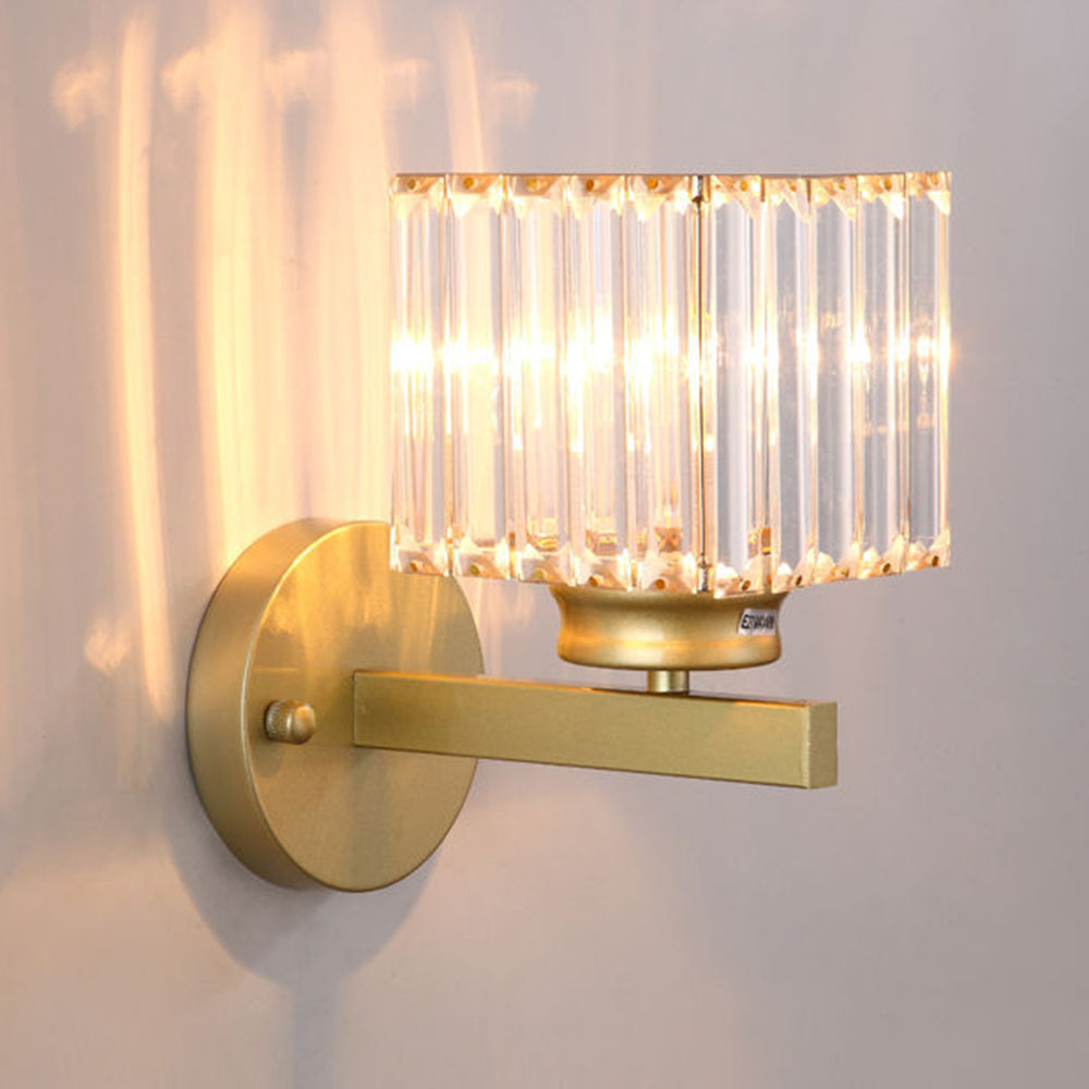 Elegant Wall-Mounted Light Fixture with Crystal Accents
