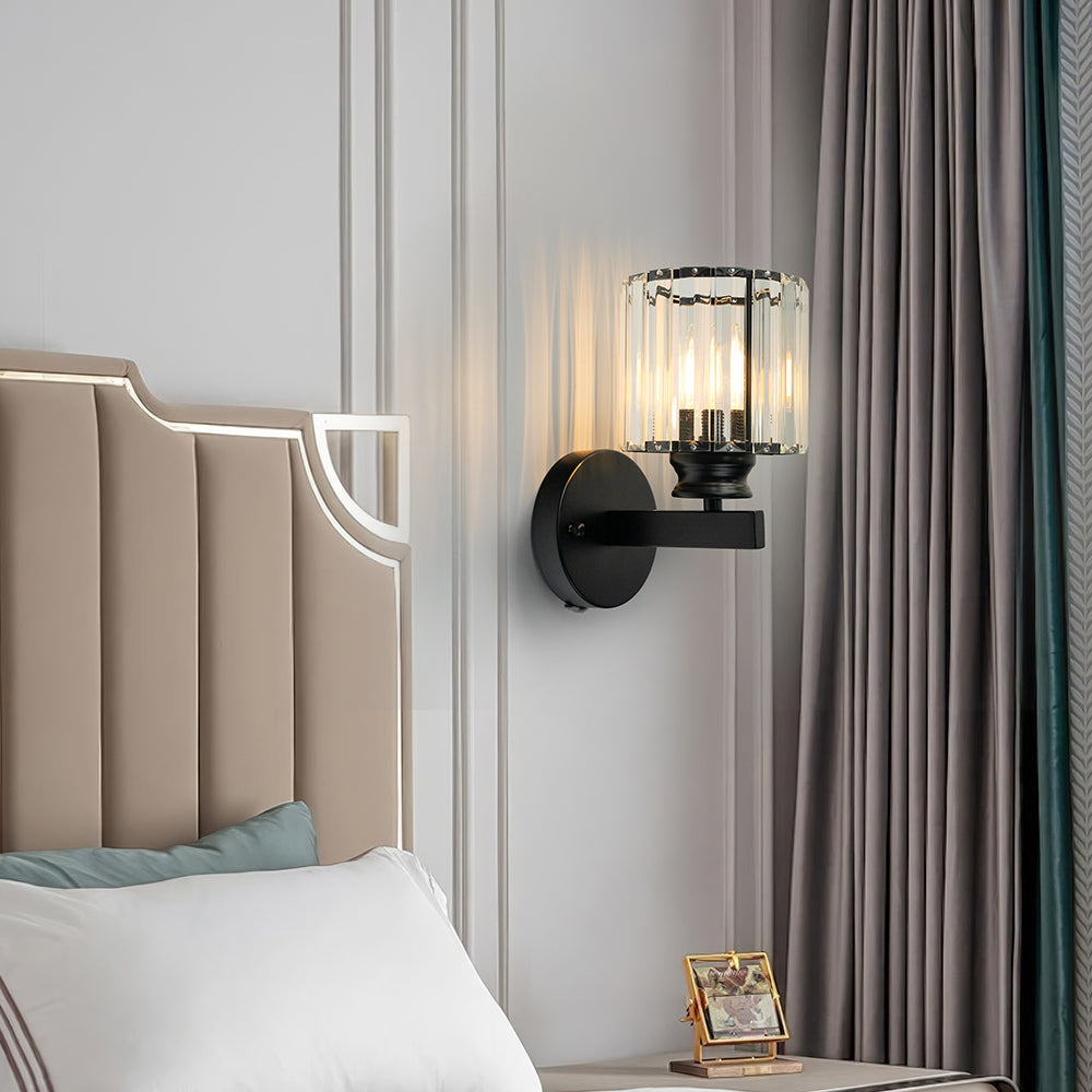 Elegant Wall-Mounted Light Fixture with Crystal Accents
