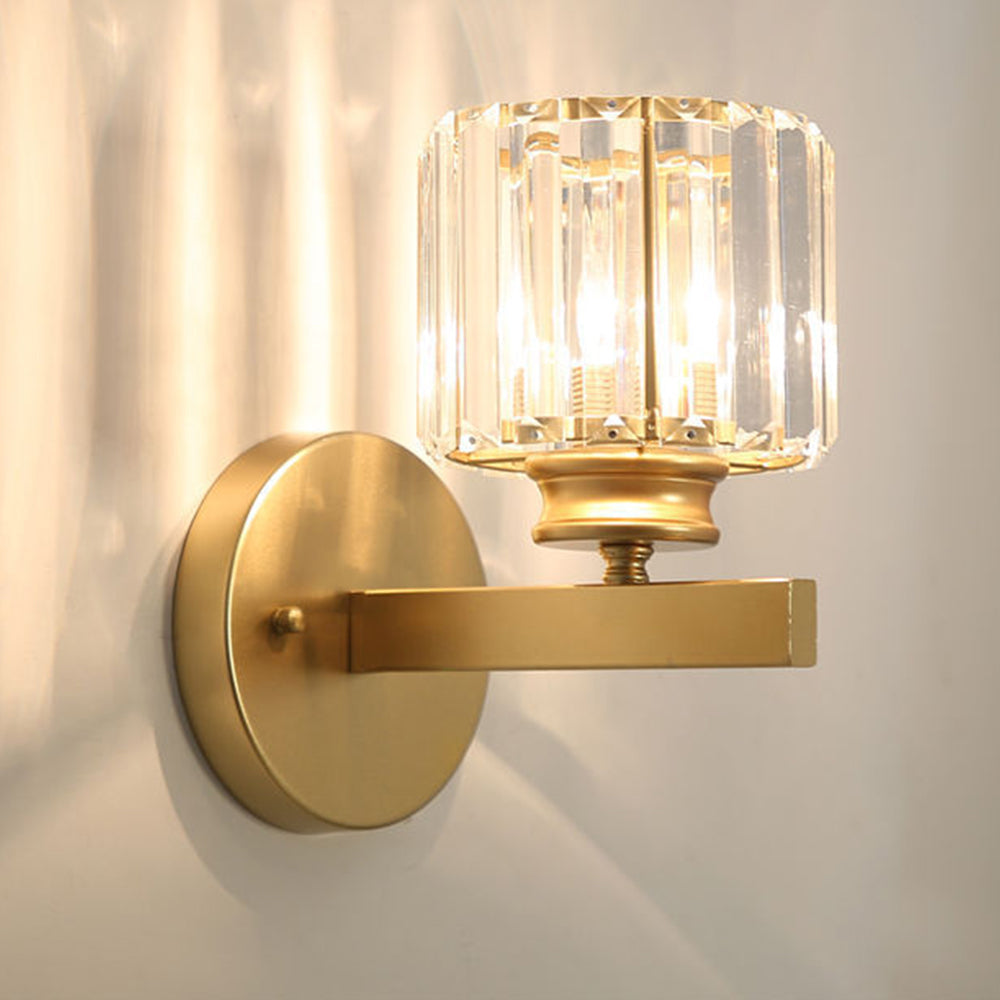 Elegant Wall-Mounted Light Fixture with Crystal Accents