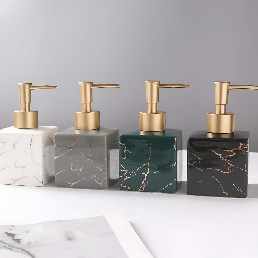 Elegant Ceramic Liquid Dispenser with Gold Accents