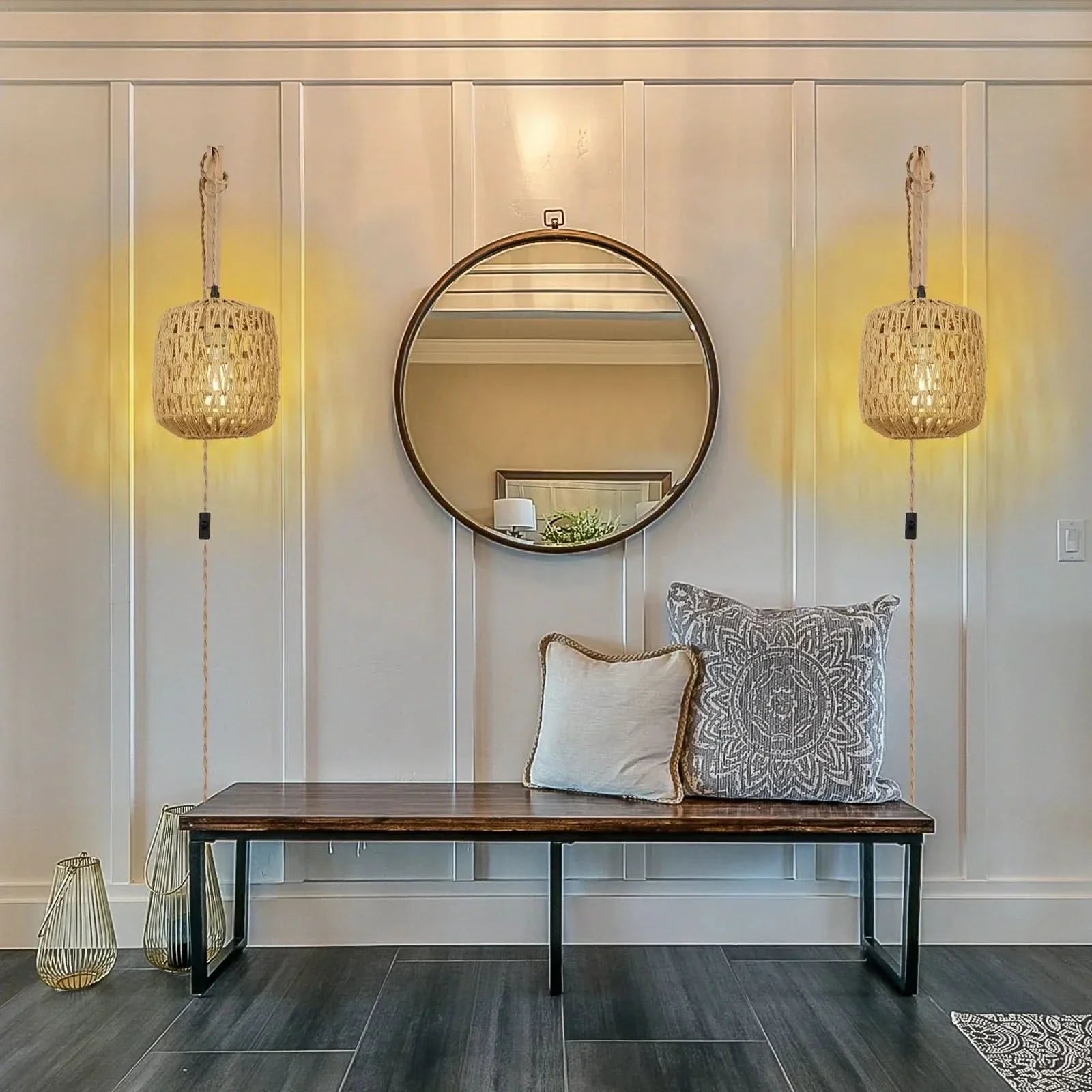 Woven E27 Wall Light for Modern Home Decor
