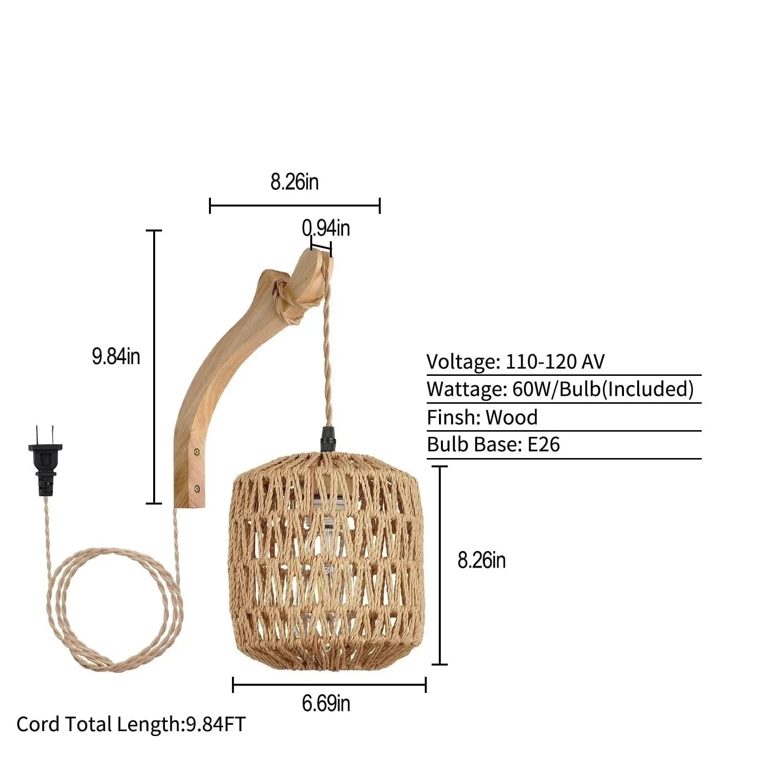 Woven E27 Wall Light for Modern Home Decor