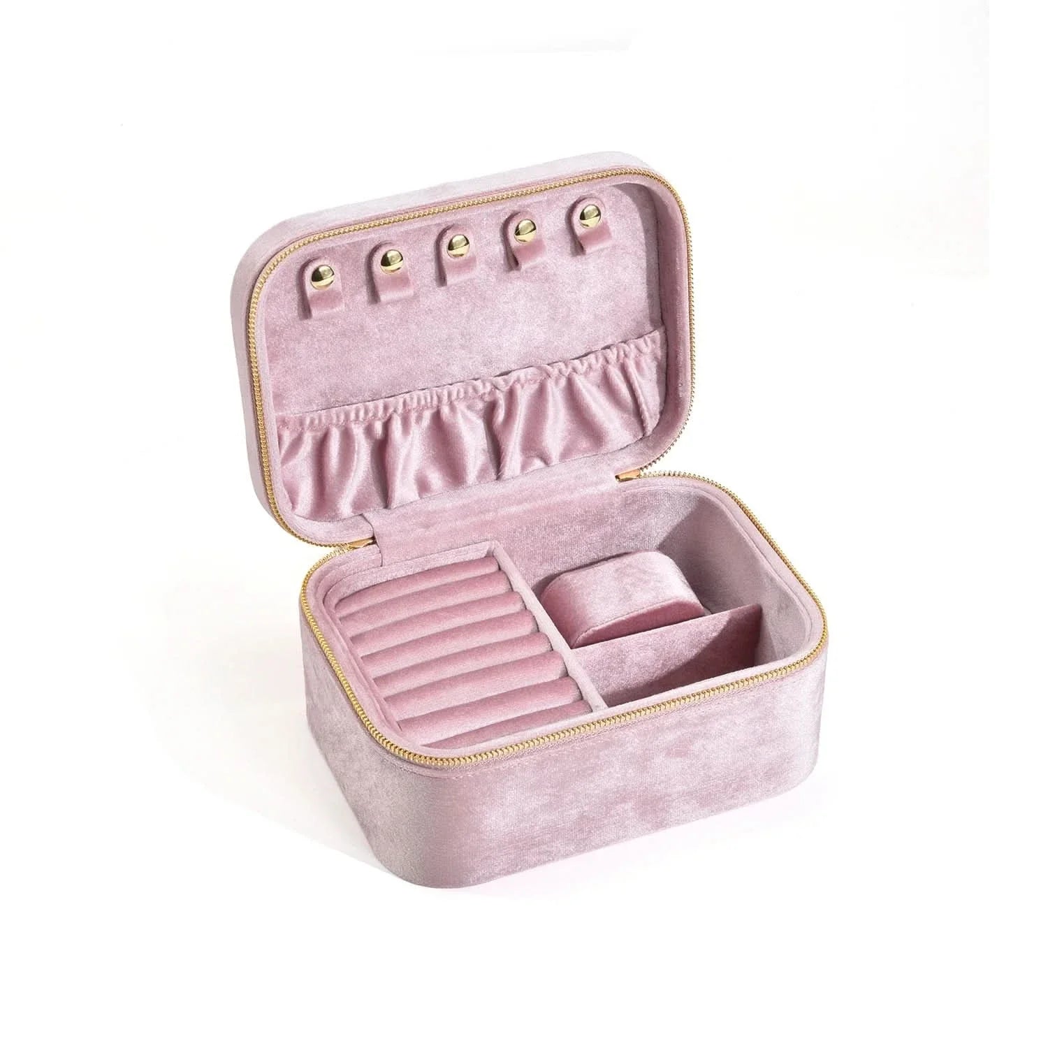 Suede Jewelry Travel Case with Stylish Storage Solution