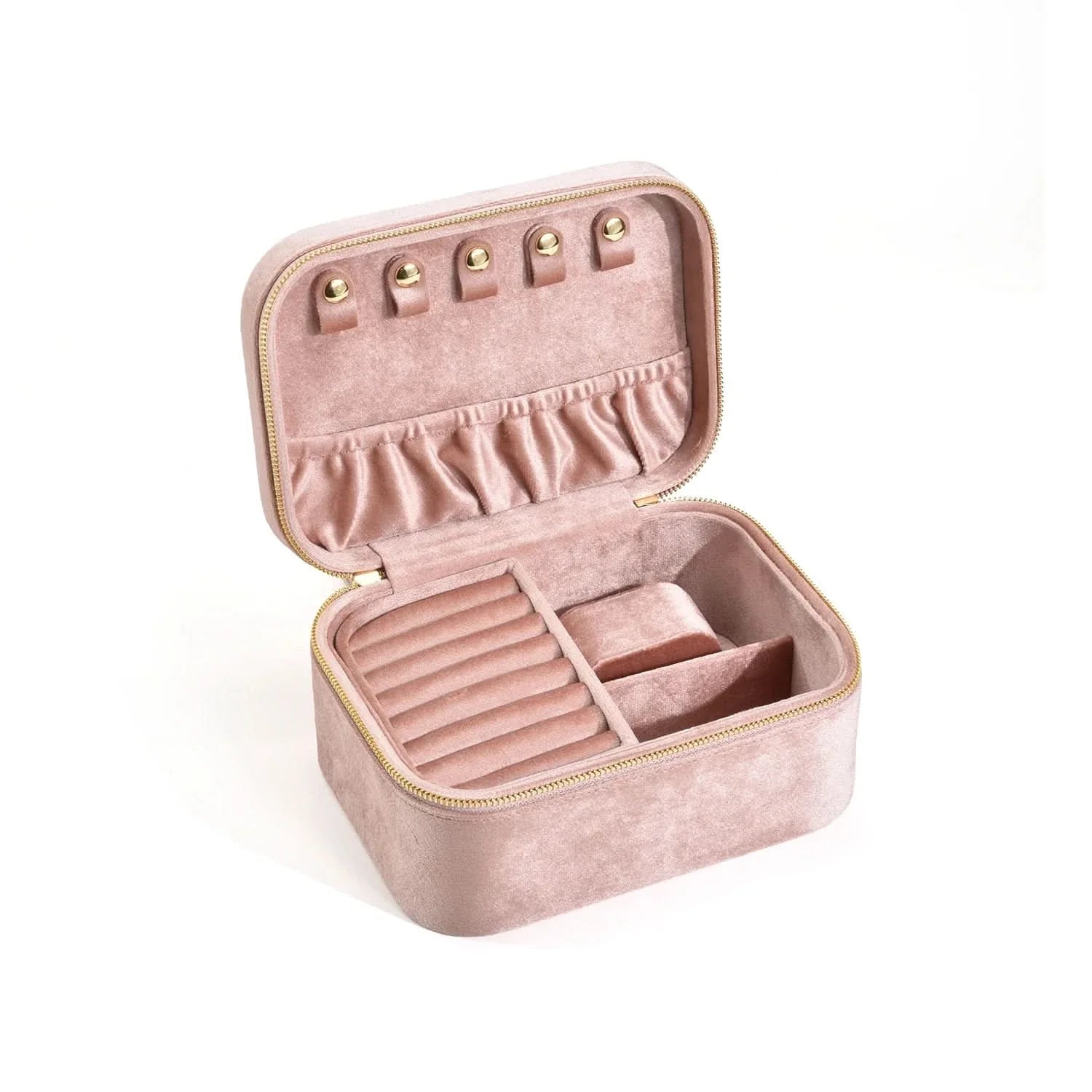 Suede Jewelry Travel Case with Stylish Storage Solution
