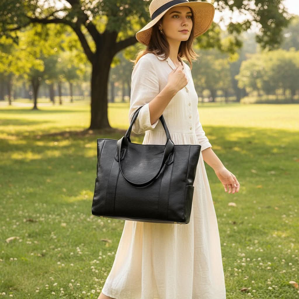 Spacious Vintage Leather Shoulder Bag for Everyday Use