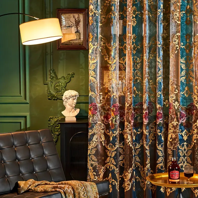 LuxeBloom - Chic Floral Sheer Curtains for Bright Living Spaces
