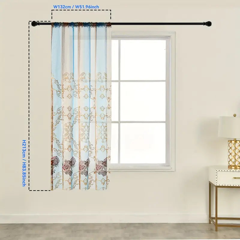 LuxeBloom - Chic Floral Sheer Curtains for Bright Living Spaces