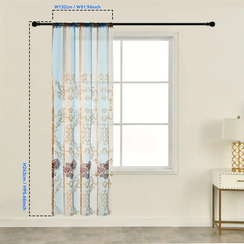 LuxeBloom - Chic Floral Sheer Curtains for Bright Living Spaces