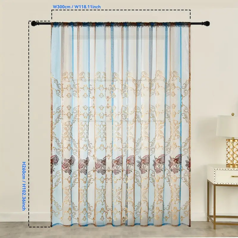 LuxeBloom - Chic Floral Sheer Curtains for Bright Living Spaces