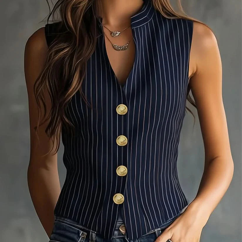 Lightweight Summer Sleeveless Blouse in Elegant Style