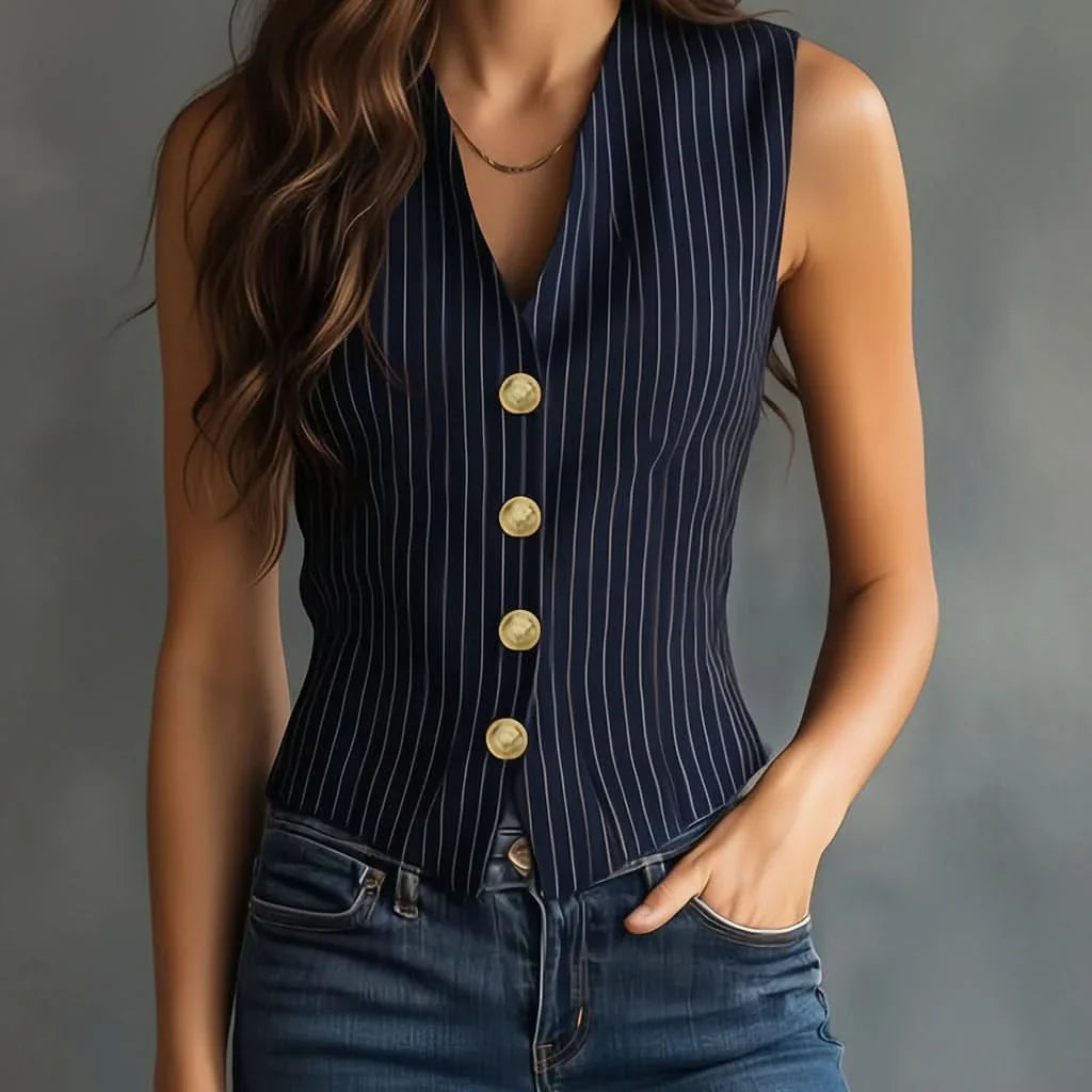 Lightweight Summer Sleeveless Blouse in Elegant Style