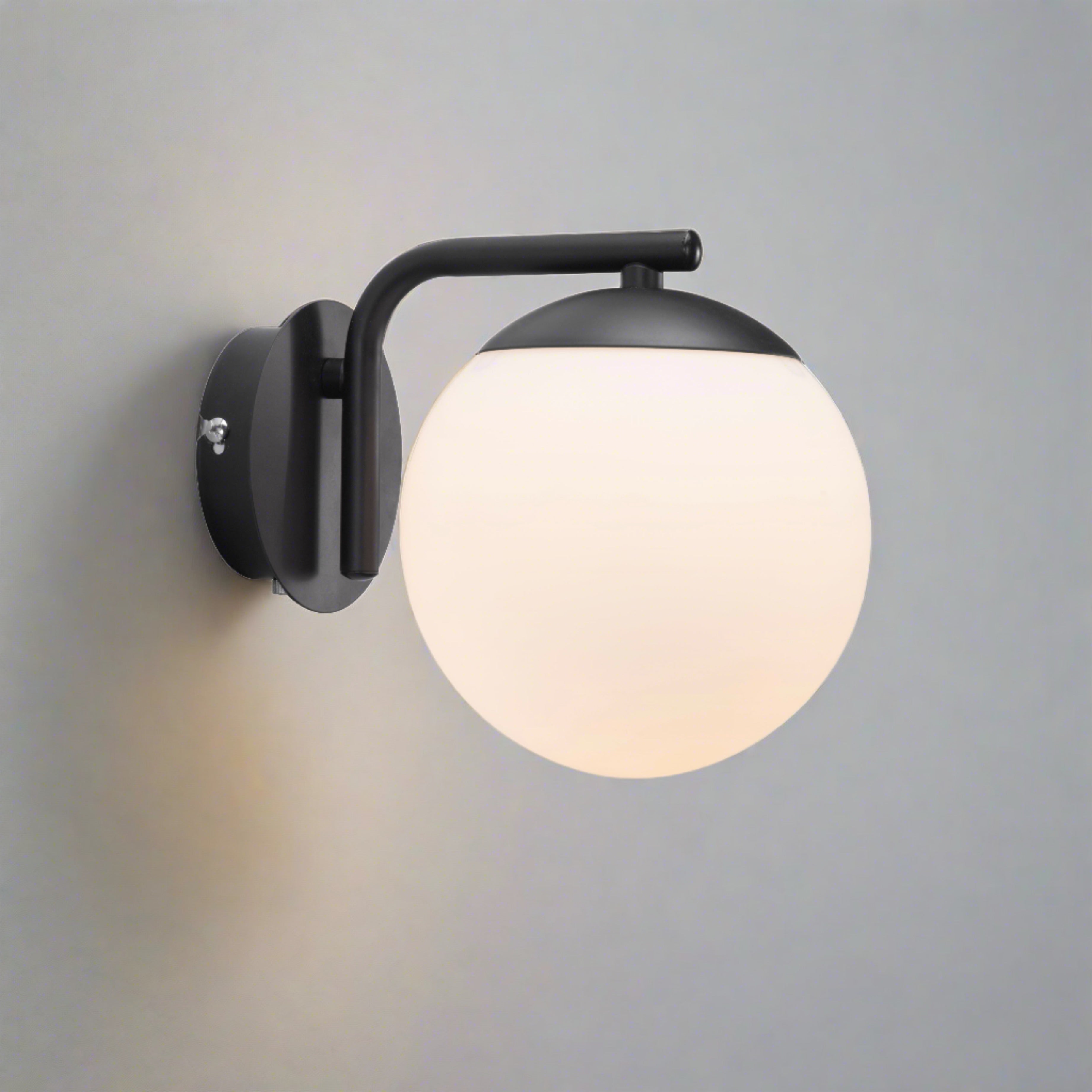 Elegant Sphere Wall Lamp with Glass Shade and E14 Bulb