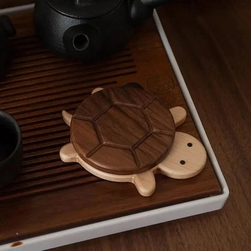 Wooden Table Protector in Turtle Shape for Hot Teapots