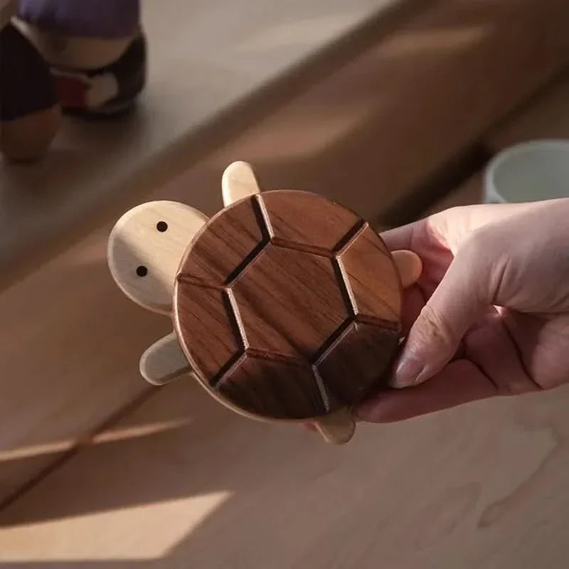 Wooden Table Protector in Turtle Shape for Hot Teapots
