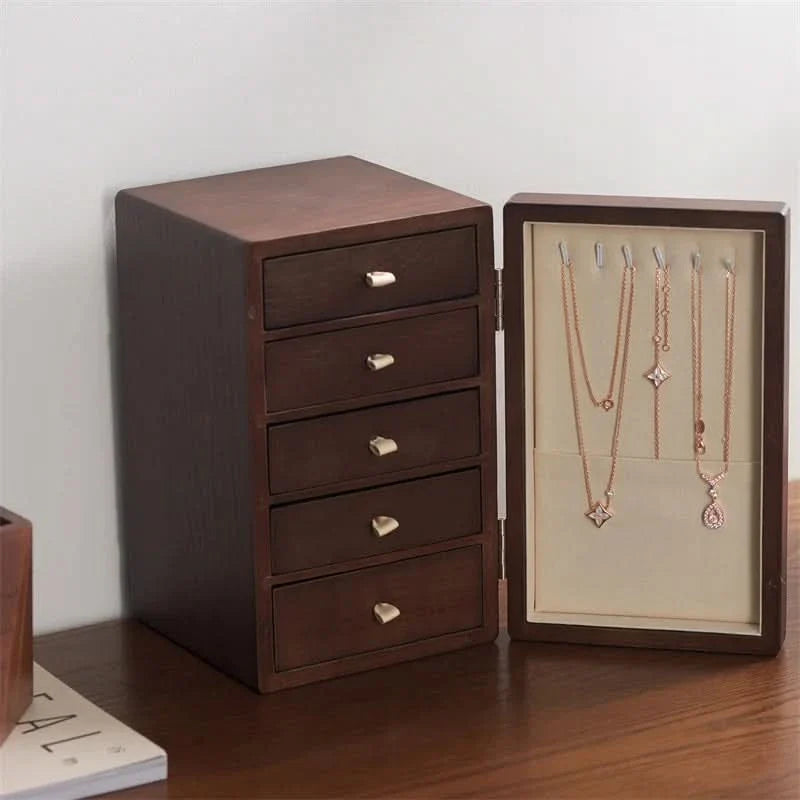 Stylish Multi-Layer Wooden Jewelry Organizer Box