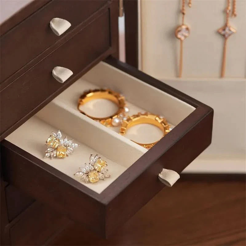 Stylish Multi-Layer Wooden Jewelry Organizer Box