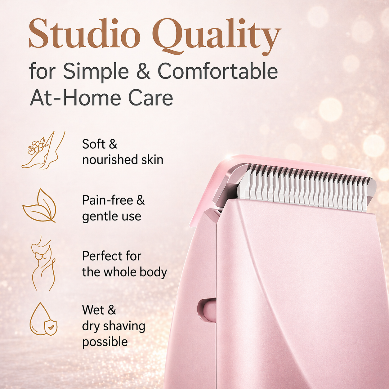 Electric Shaver for Women | 2-in-1 Trimmer Head | Bikini Razor