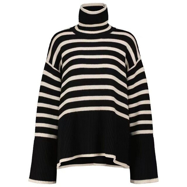 Striped Turtleneck Magic Sweater