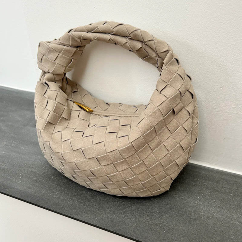 Chic Mini Suede Handbag with Elegant Knot Design