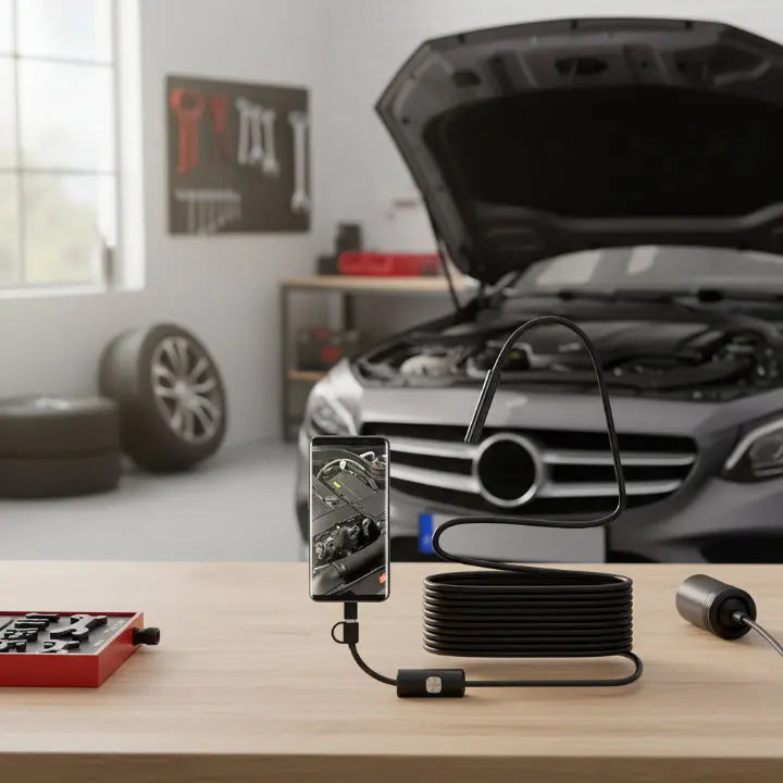 Endoscope Camera with 5m Flexible Cable – Plug-and-Play HD View