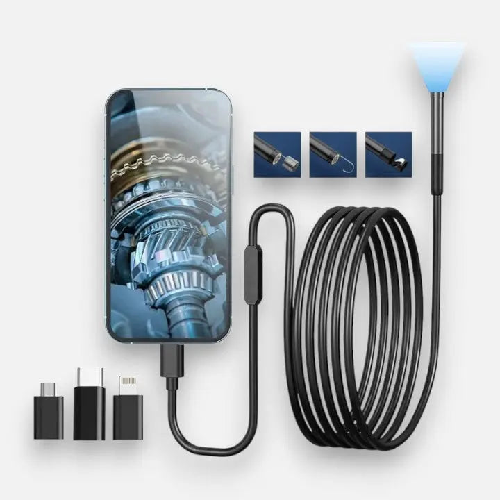 Endoscope Camera with 5m Flexible Cable – Plug-and-Play HD View