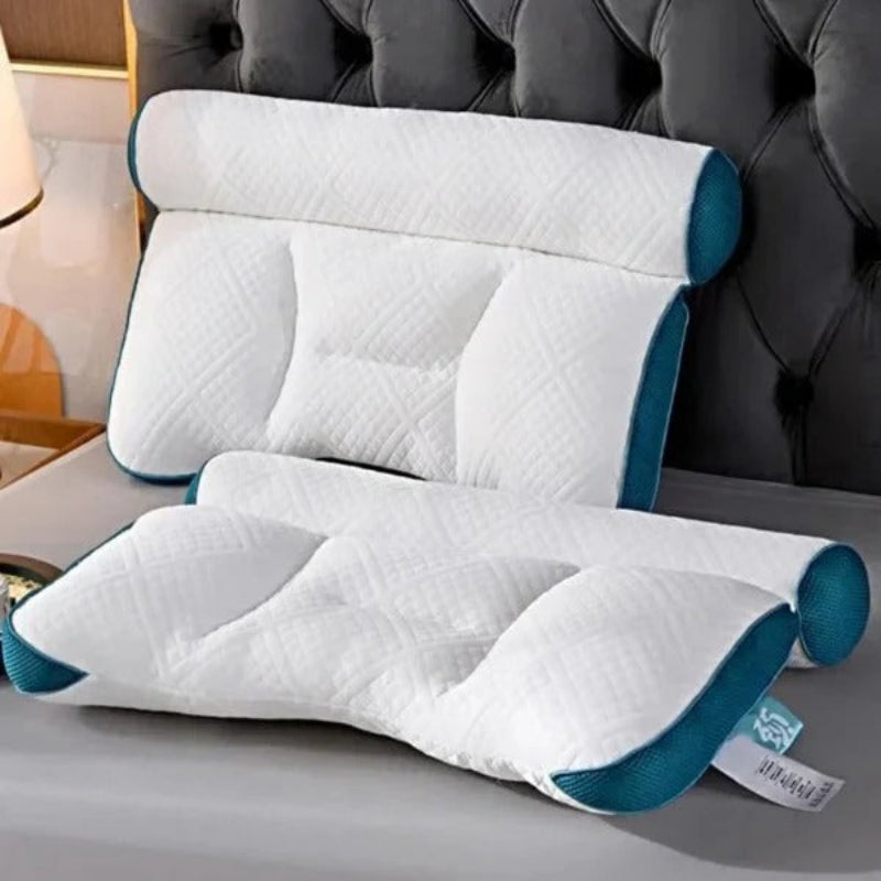 Ergonomic Cotton-Encased Goose Down Sleep Pillow