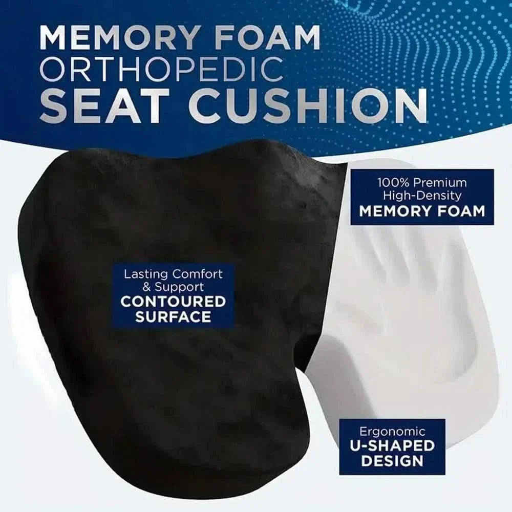 Memory Foam Cushion for Seat Support and Improved Posture