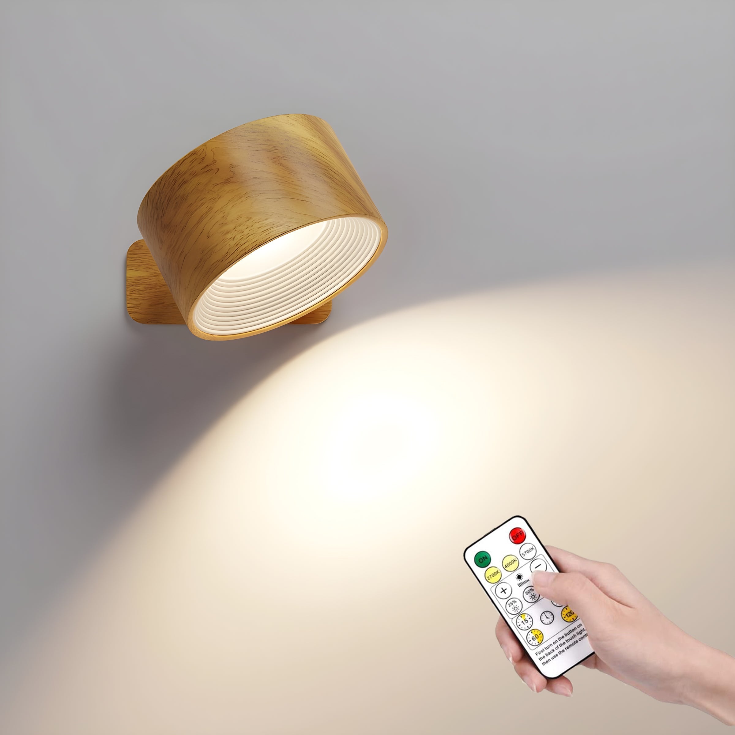 AuraFlex Wireless LED Wall Light with Remote Control