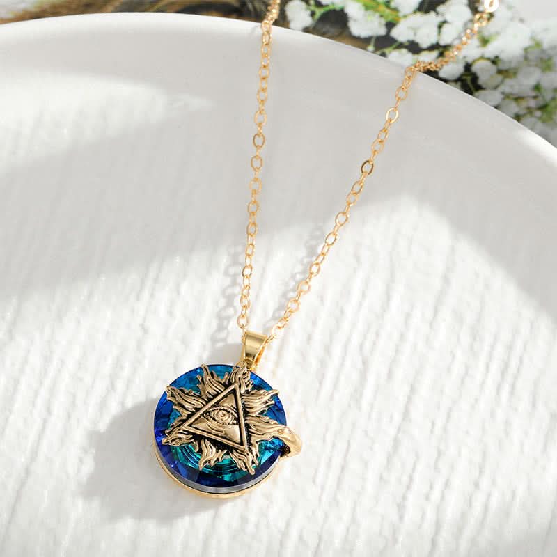 Evil Eye Protection Amulet Necklace with Adjustable Silver Chain