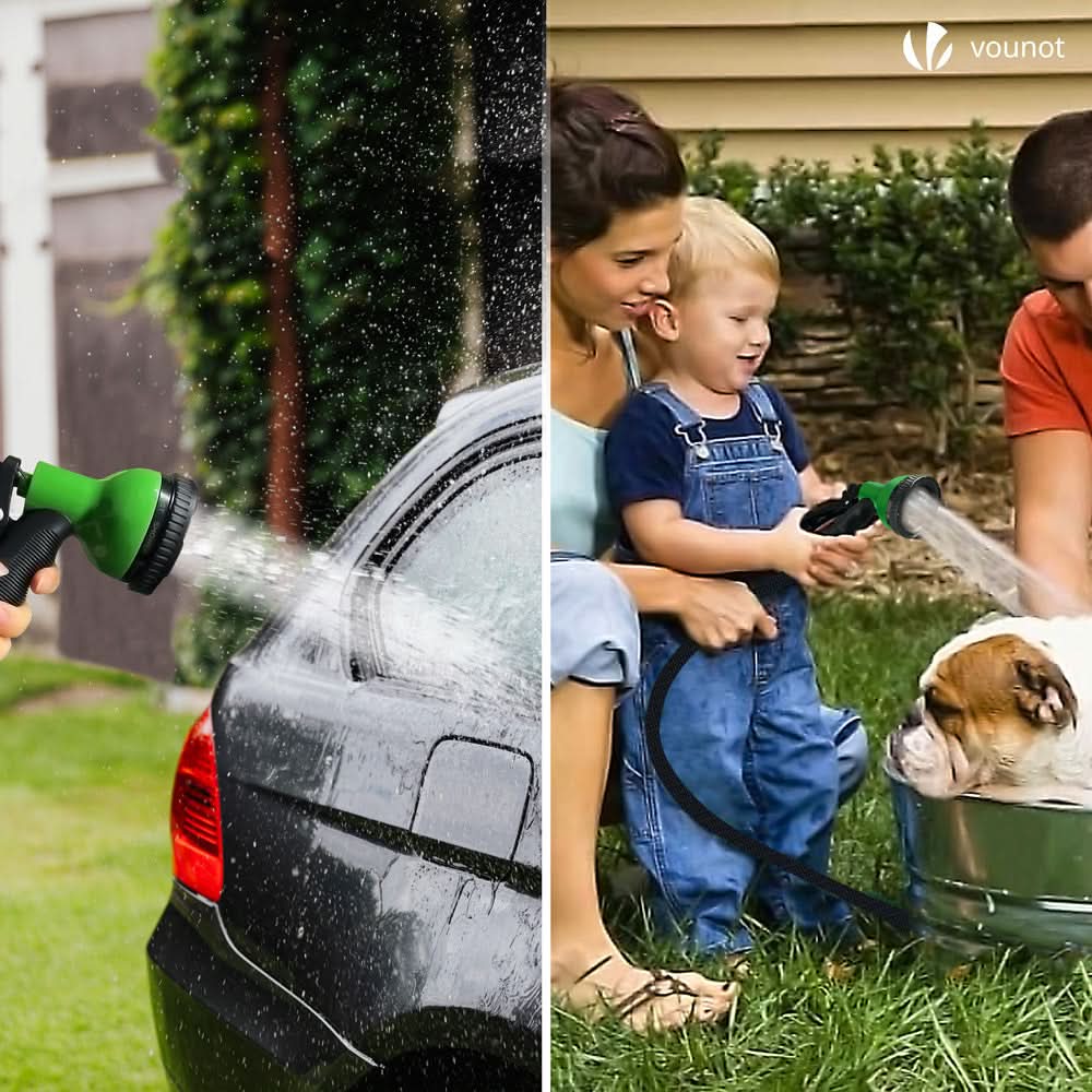 15m Expandable Garden Hose with 10 Spray Settings and Brass Fittings