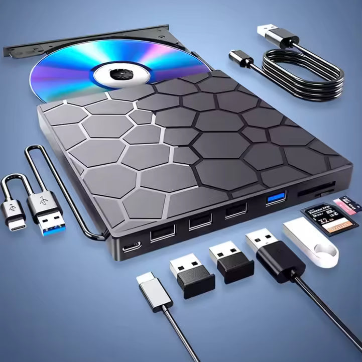 External Drive | Plug and Play No Driver Needed | USB C Hub with SD Card Reader