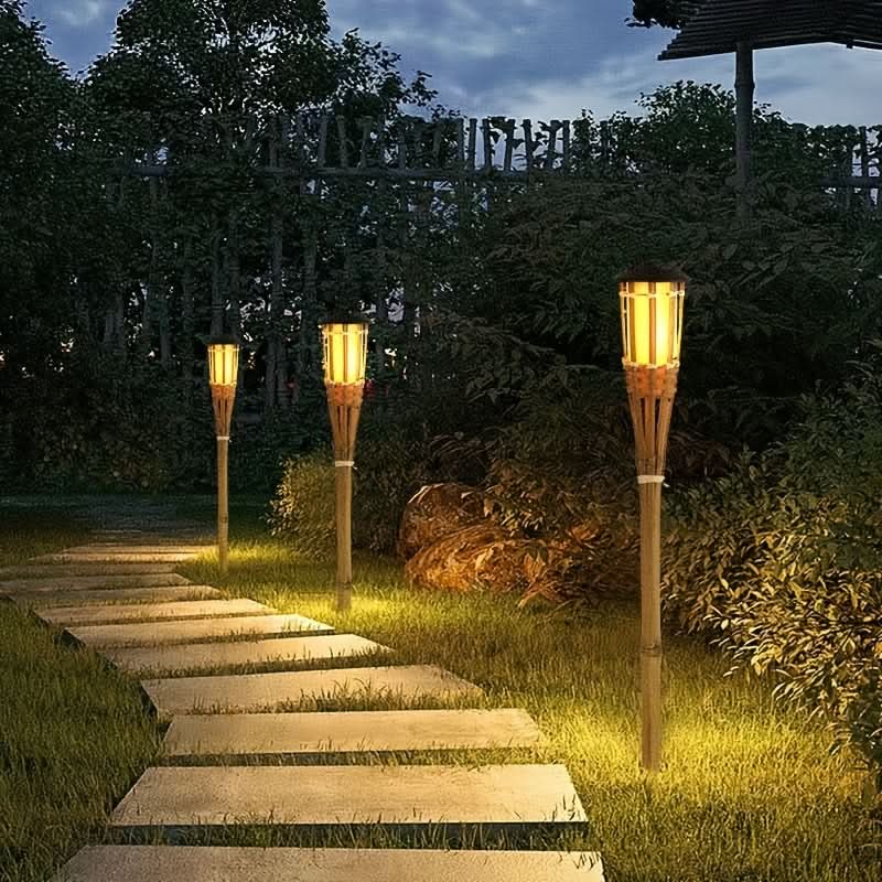 Solar LED Bamboo Lights with Flickering Flame Effect