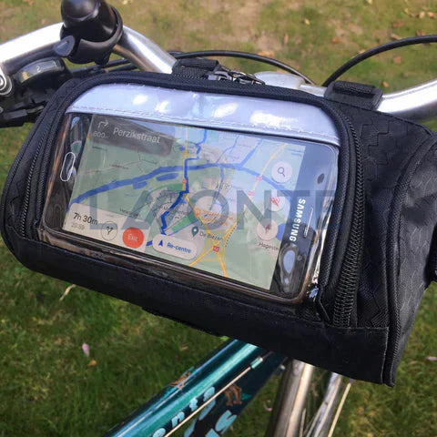Bicycle Handlebar Bag with Touchscreen Window | Water-Resistant | Secure Velcro Closure