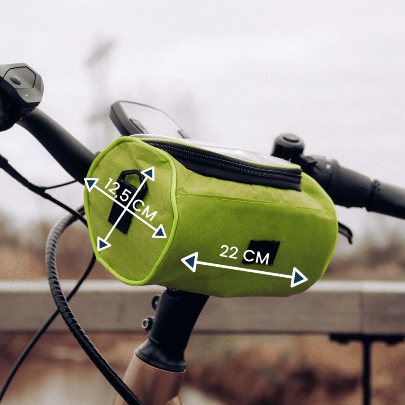 Bicycle Handlebar Bag with Touchscreen Window | Water-Resistant | Secure Velcro Closure