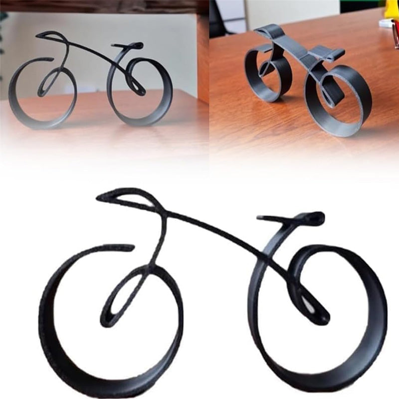 Bicycle Sculpture | Minimalist Metal Decoration | Matte Wire Design