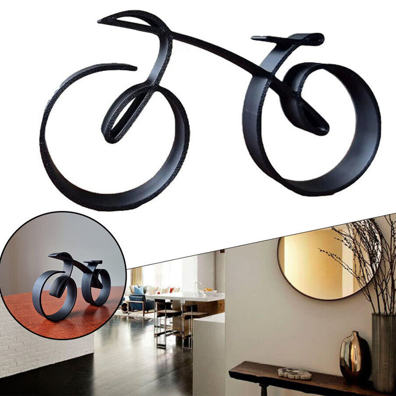 Bicycle Sculpture | Minimalist Metal Decoration | Matte Wire Design