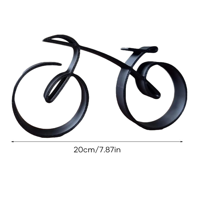 Bicycle Sculpture | Minimalist Metal Decoration | Matte Wire Design