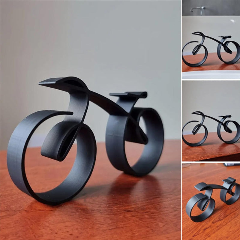 Bicycle Sculpture | Minimalist Metal Decoration | Matte Wire Design