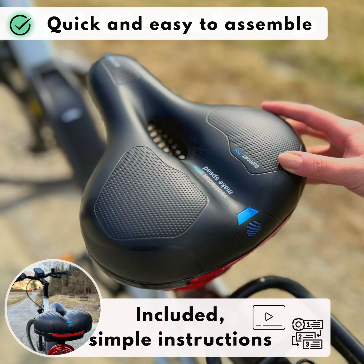 Ergonomic Bicycle Seat | Shock-Absorbing Comfort