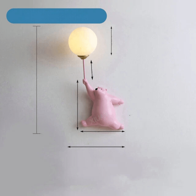 DreamyNight Kids Cartoon Wall Lamp with 3D Moon Glow