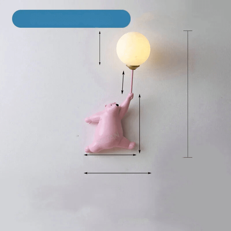 DreamyNight Kids Cartoon Wall Lamp with 3D Moon Glow