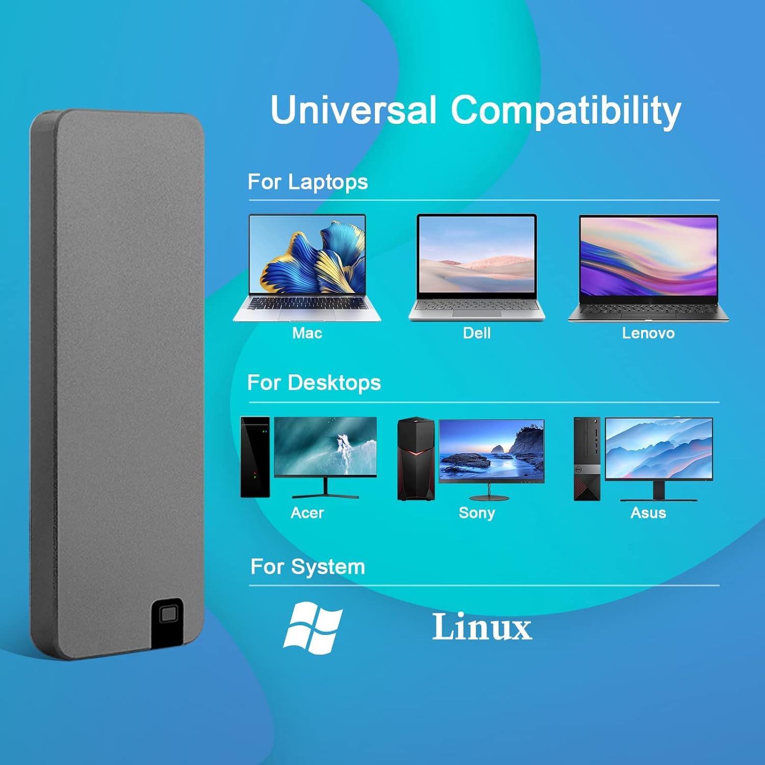 External Hard Drive | Fast USB Data Transfer | Durable Aluminum Case